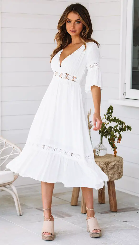 Plus size white hippie clearance dress