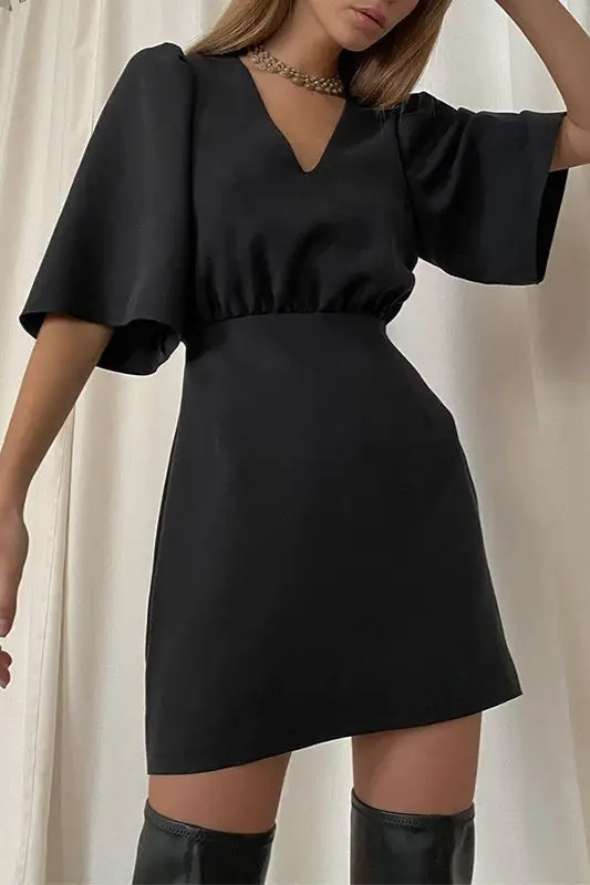 Boho-Chic Dress/Black