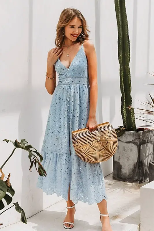 Dusty Blue Boho Dress | Bohemian, Country & Vintage Style