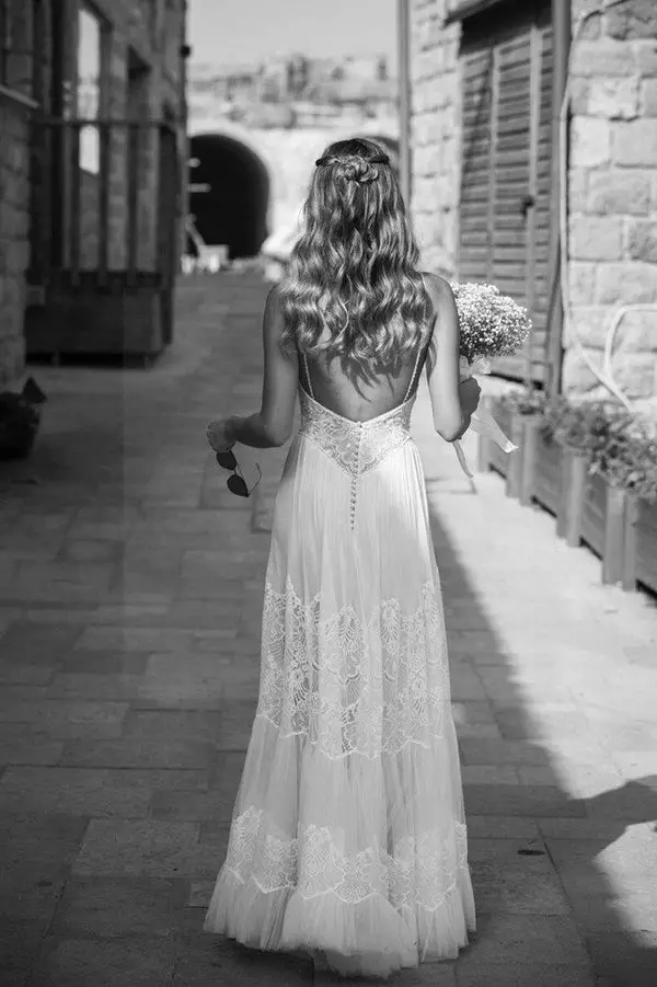 boho hippie beach wedding dresses