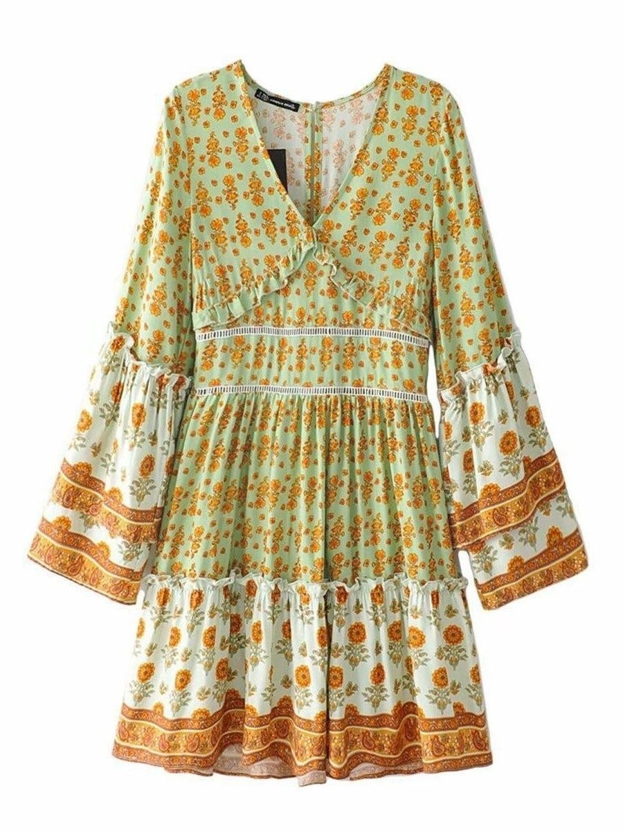 Green hippie dress