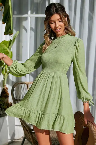Green hippie dress