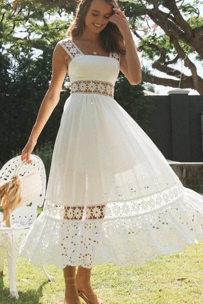 Hippie White Summer Dress  Bohemian, Country & Vintage Style