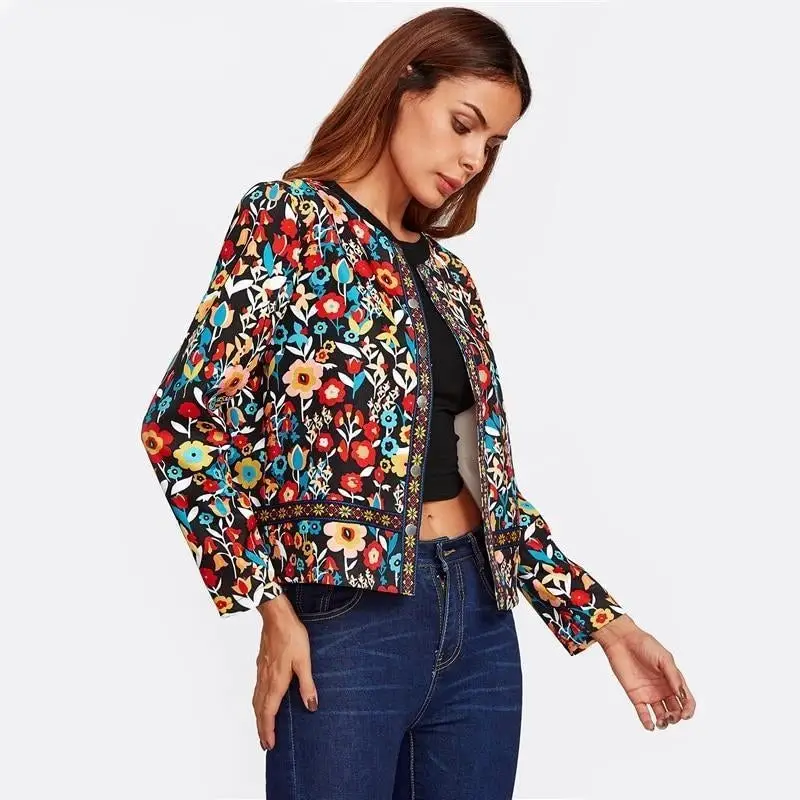 Womens Jackets Spring Autumn Basic Slim Women Jacket Ethnic Style Floral  Printed Long Sleeve Elegant Coat Tops Casual Short Cardigan Outwea From  Beasy114, $32.95 | DHgate.Com