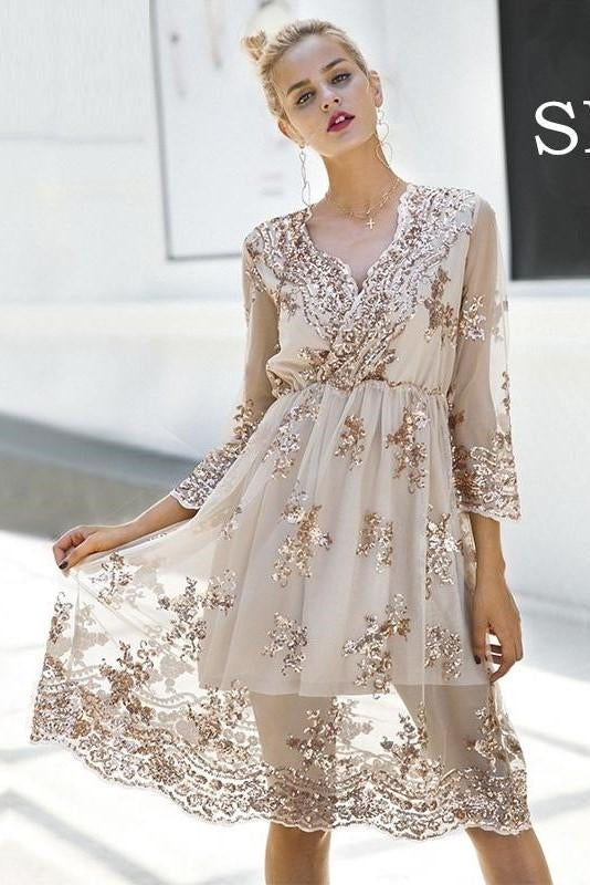 Boho sequin clearance dress