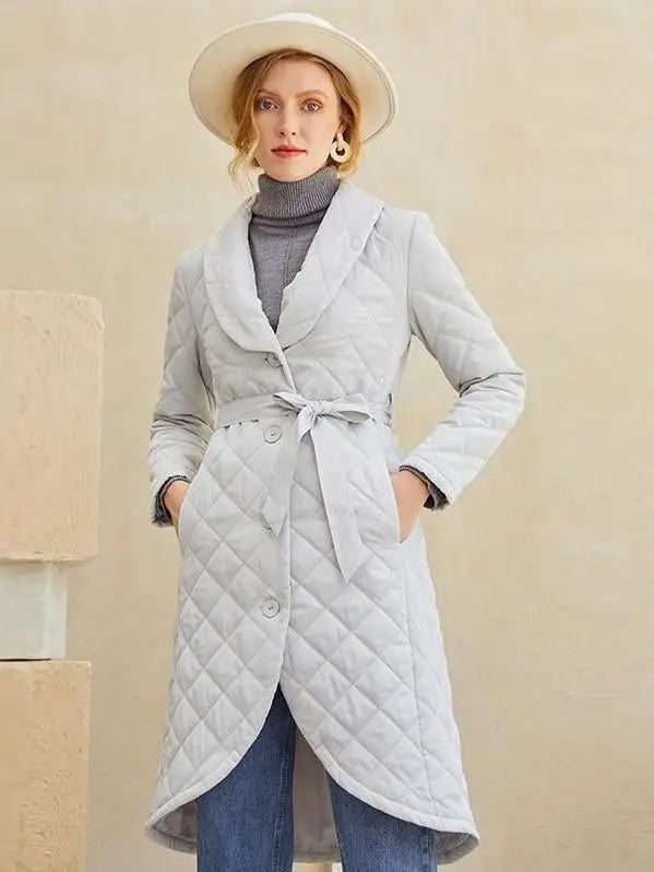 Ladies grey store quilted coat